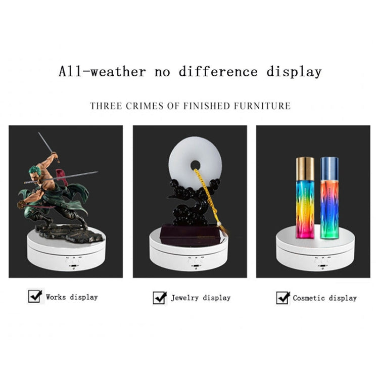 13.8cm USB Charging Smart 360 Degree Rotating Turntable Display Stand Video Shooting Props Turntable for Photography, Load 3kg