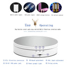 13.8cm Mirror Style USB Charging Smart 360 Degree Rotating Turntable Display Stand Video Shooting Props Turntable for Photography, Load 3kg, 13.8cm Mirror/Powered by USB(W)