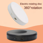 22cm Electric Rotating Turntable Display Stand Live Video Shooting Props Turntable Jewelry Shoes Display Platform, US Plug, 22cm(Black), 22cm(White)