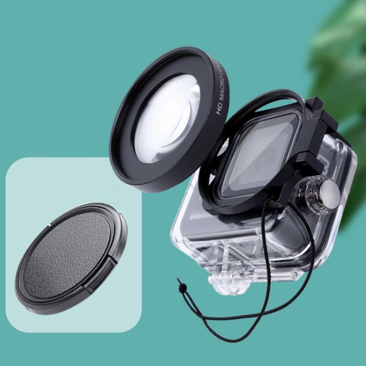 RUIGPRO for GoPro HERO8 Professional 58mm 16X Macro Lens Dive Housing Filter + Dive Housing Waterproof Case with Filter Adapter Ring & Lens Cap Default Title