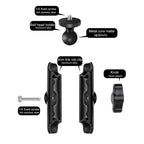 9cm Connecting Rod 20mm Ball Head Motorcycle Handlebar Fixed Mount Holder with Tripod Adapter & Screw for GoPro, Insta360, DJI and Other Action Cameras, 9.5cm Connecting Rod Holder – Durable Build, Easy to Use