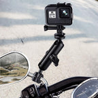 9cm Connecting Rod 20mm Ball Head Motorcycle Handlebar Fixed Mount Holder with Tripod Adapter & Screw for GoPro, Insta360, DJI and Other Action Cameras, 9.5cm Connecting Rod Holder – Durable Build, Easy to Use