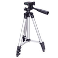 3120 Live Broadcast Tripod 4-Section Folding Legs Aluminum Alloy Tripod Mount with U-Shape Three-Dimensional Tripod Head for DSLR & Digital Camera, Adjustable Height: 34-103cm, 3120 Silver, 3120 Black 3120 Silver Silver