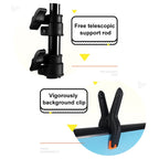 70x75cm T-Shape Photo Studio Background Support Stand Backdrop Crossbar Bracket Kit with Clips, No Backdrop, 70x75cm