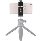 YICHUANG JH-01 Aluminum Alloy Phone Tripod Clip Holder Clamp Adapter for 65-95cm Default Title