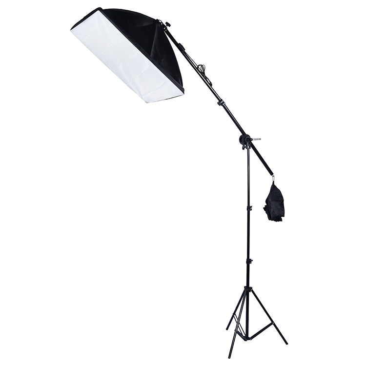 50x70cm Single Light Softbox + 2m Photography Lighting Tripod Mount Stand + Arm Jib Crossbar Bracket Studio Flash Light Set Default Title