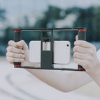 YELANGU PC05 YLG0909B Vlogging Live Broadcast Smartphone Metal Cage Video Rig Filmmaking Recording Handle Stabilizer Bracket for iPhone, Galaxy, Huawei, Xiaomi, HTC, LG, Google, and Other Smartphones, YLG0909B YLG0909B