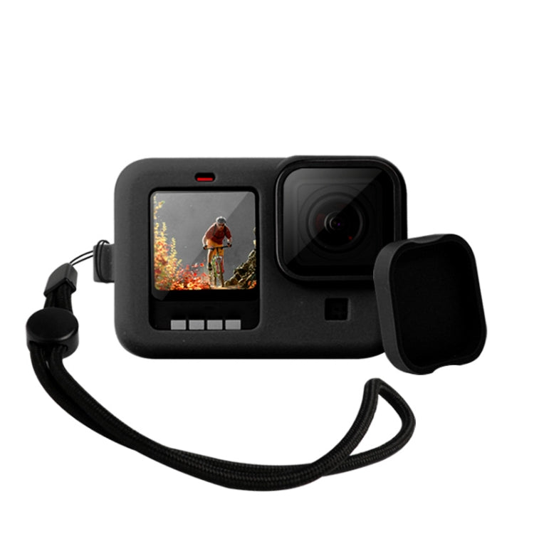 / HERO9 Black Silicone Protective Case Cover with Wrist Strap & Lens Cover – Durable Build, Easy to Use, For GoPro HERO10 Black
