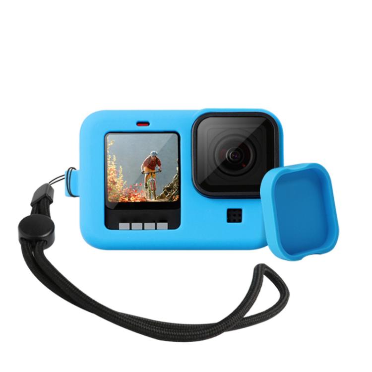 / HERO9 Black Silicone Protective Case Cover with Wrist Strap & Lens Cover – Durable Build, Easy to Use, For GoPro HERO10 Black