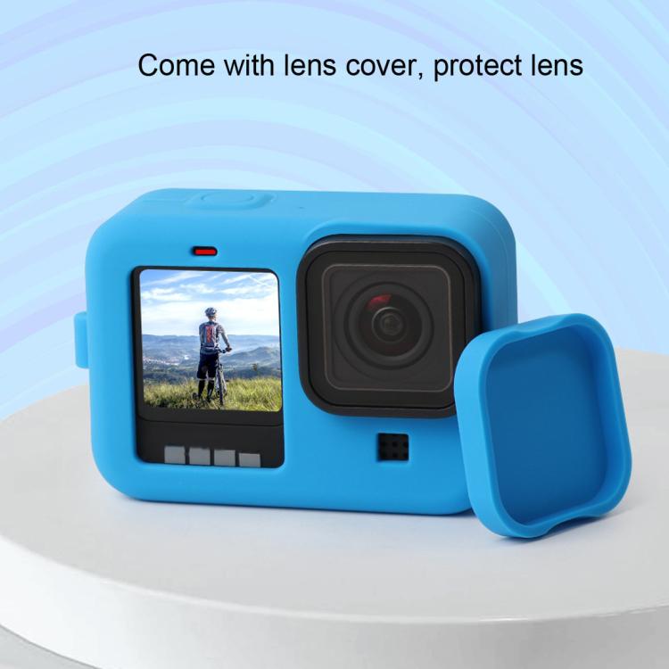 / HERO9 Black Silicone Protective Case Cover with Wrist Strap & Lens Cover – Durable Build, Easy to Use, For GoPro HERO10 Black