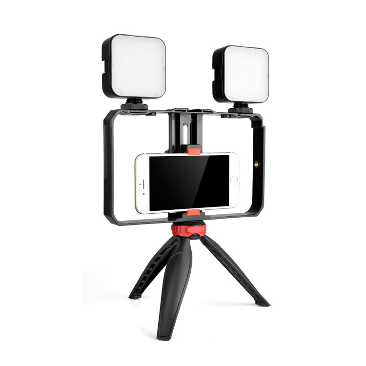 YELANGU PC203 YLG1801C Vlogging Live Broadcast LED Selfie Light Smartphone Video Rig Handle Stabilizer Plastic Bracket Tripod Kits, PC203 – Durable Build, Easy to Use PC203
