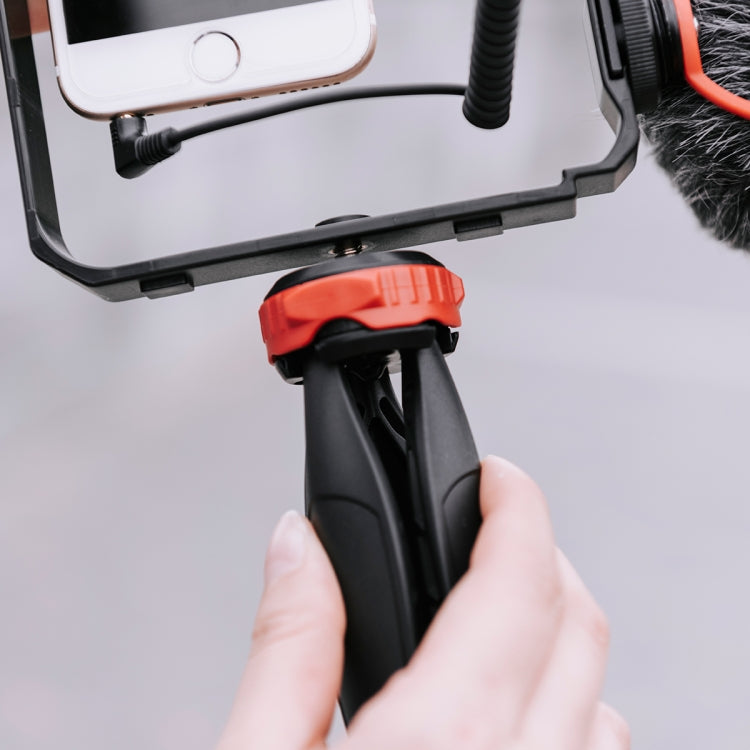 YELANGU PC203 YLG1801C Vlogging Live Broadcast LED Selfie Light Smartphone Video Rig Handle Stabilizer Plastic Bracket Tripod Kits, PC203 – Durable Build, Easy to Use