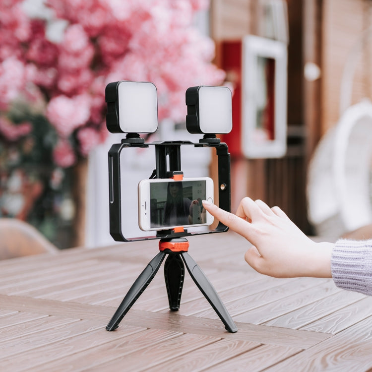 YELANGU PC203 YLG1801C Vlogging Live Broadcast LED Selfie Light Smartphone Video Rig Handle Stabilizer Plastic Bracket Tripod Kits, PC203 – Durable Build, Easy to Use