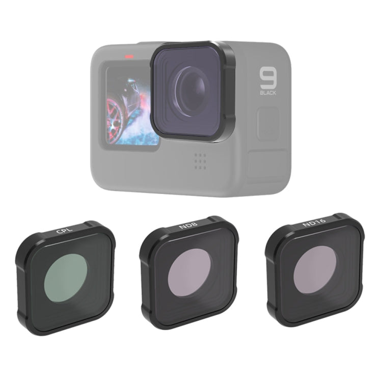 JSR KB Series CPL+ND8+ND16 Lens Filter for GoPro HERO13 Black /12 Black /11 Black /10 Black /9 Black, 3-in-1 3-in-1