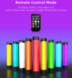 LUXCeO RGB Colorful Photo LED Stick Video Light APP Control Adjustable Color Temperature Waterproof Handheld LED Fill Light with Remote Control, P200 RGB