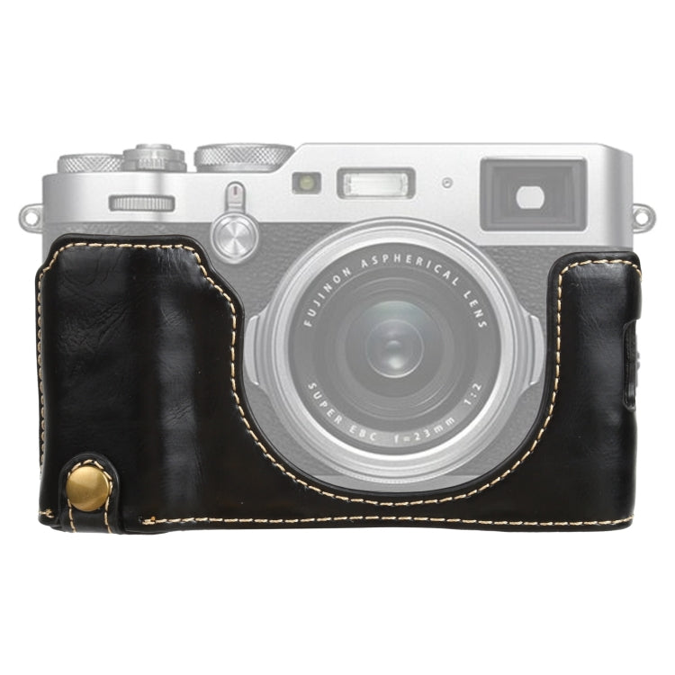 1/4 inch Thread PU Leather Camera Half Case Base for FUJIFILM X100V – Leather, For FUJIFILM X100V For FUJIFILM X100V Black