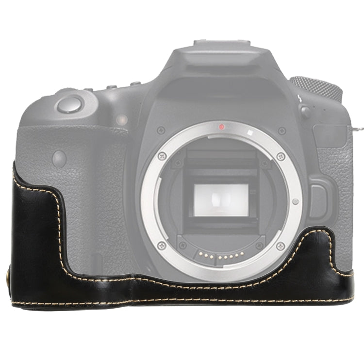 1/4 inch Thread PU Leather Camera Half Case Base for Canon EOS 90D, For Canon EOS 90D For Canon EOS 90D Black