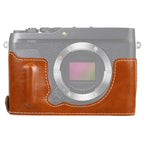 1/4 inch Thread PU Leather Camera Half Case Base for FUJIFILM XE4 – Leather, For FUJIFILM XE4 For FUJIFILM XE4 Brown