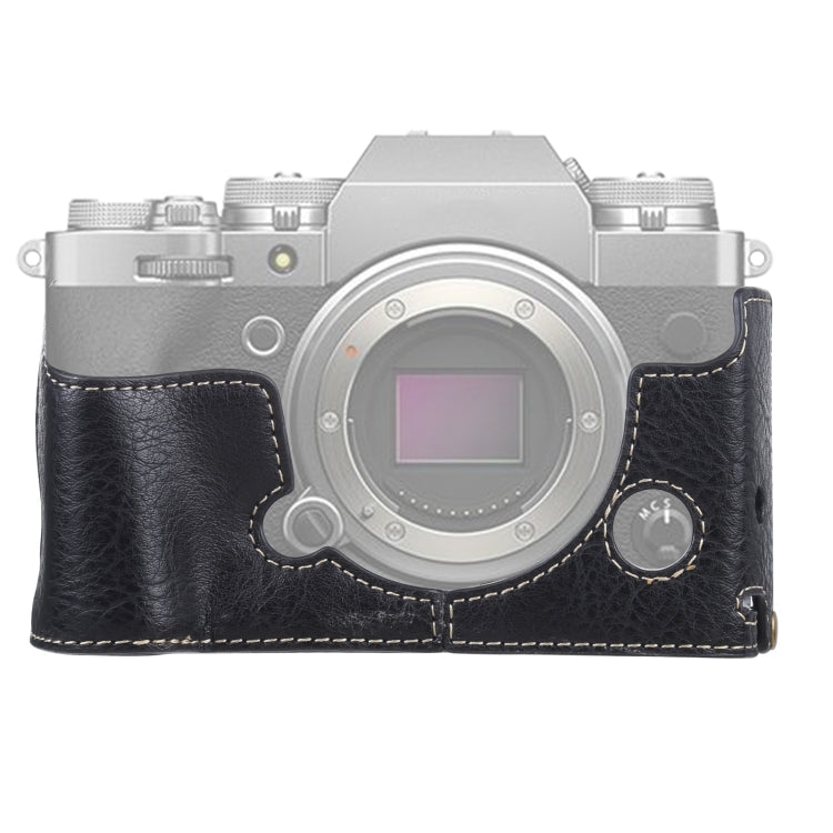 1/4 inch Thread Litchi Texture PU Leather Camera Half Case Base for FUJIFILM X-T4, For FUJIFILM X-T4 Litchi For FUJIFILM X-T4 Litchi Black