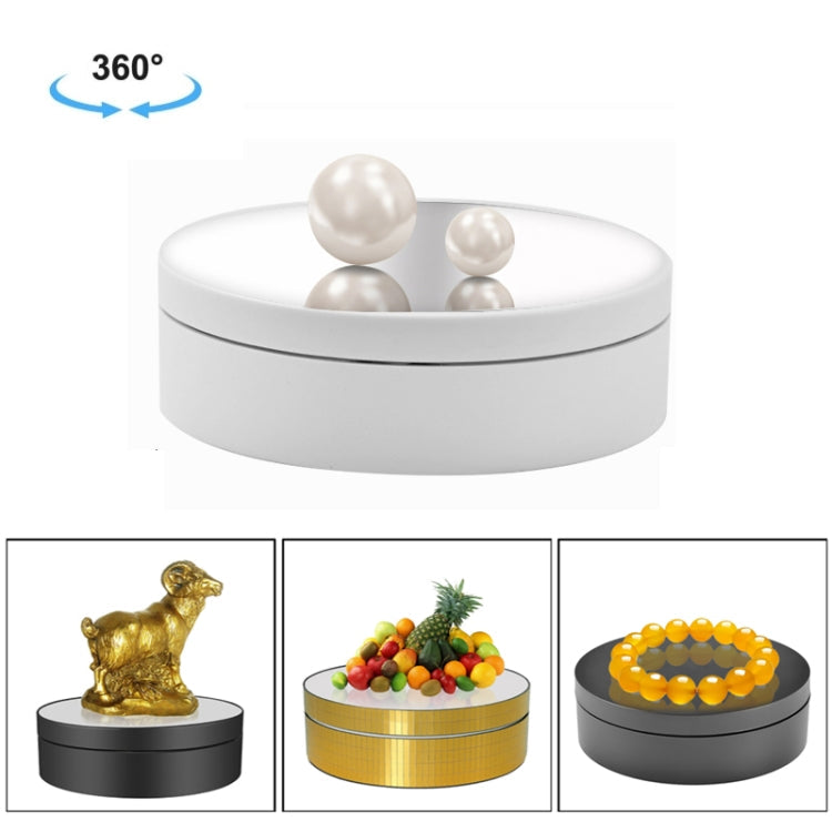 12cm 360 Degree Rotating Turntable Mirror Electric Display Stand Video Shooting Props Turntable, Load: 3kg, 12cm Mirror Black, 12cm Mirror White – Durable Build, Easy to Use 12cm Mirror White White