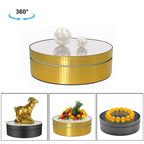 12cm 360 Degree Rotating Turntable Mirror Electric Display Stand Video Shooting Props Turntable, Load: 3kg, 12cm Mirror Sequins Gold, 12cm Mirror Sequins Silver 12cm Mirror Sequins Gold Gold