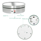 12cm 360 Degree Rotating Turntable Mirror Electric Display Stand Video Shooting Props Turntable, Load: 3kg, 12cm Mirror Sequins Gold, 12cm Mirror Sequins Silver