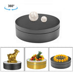 12cm 360 Degree Rotating Turntable Matte Electric Display Stand Video Shooting Props Turntable, Load: 3kg, 12cm Matte Black, 12cm Matte White 12cm Matte Black Black