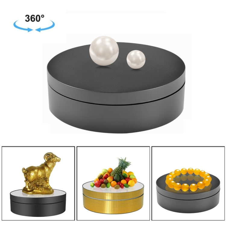 12cm 360 Degree Rotating Turntable Matte Electric Display Stand Video Shooting Props Turntable, Load: 3kg, 12cm Matte Black, 12cm Matte White 12cm Matte Black Black