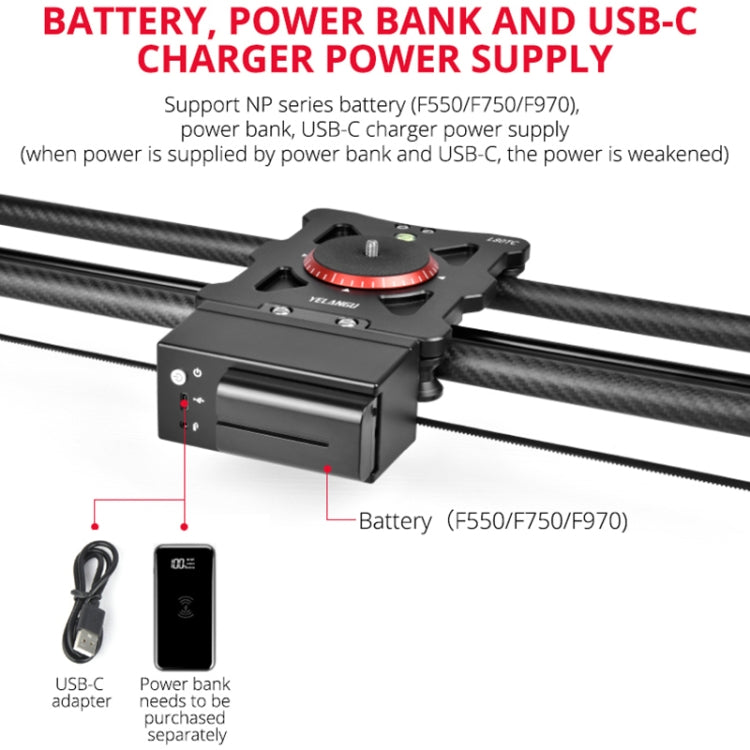 YELANGU L80TC 80cm Electrical Slide Rail Track with 2.4GHz Remote Control for SLR Cameras / Video Cameras, L80TC 80cm