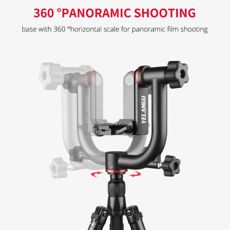 YELANGU A201 360 Degree Horizontal Gimbal Tripod Head for DV and SLR Cameras, A201
