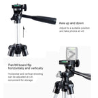 Live Broadcast Tripod 4-Section Folding Legs Aluminum Alloy Tripod Mount with U-Shape Three-Dimensional Tripod Head for DSLR & Digital Camera, Adjustable Height: 35-106cm, 3110 Silver