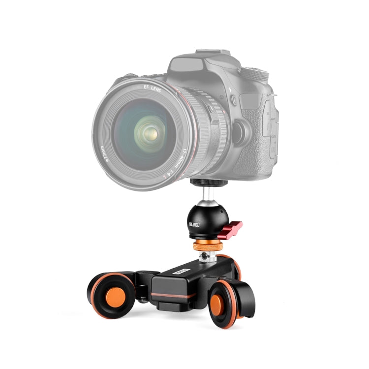 YELANGU L4X-BC Camera Wheel Dolly II Electric Track Slider 3-Wheel Video Pulley Rolling Dolly Car with Ballhead, Load: 3kg, L4X-BC – Durable Build, Easy to Use L4X-BC