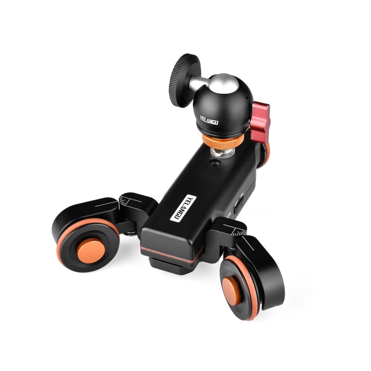 YELANGU L4X-BC Camera Wheel Dolly II Electric Track Slider 3-Wheel Video Pulley Rolling Dolly Car with Ballhead, Load: 3kg, L4X-BC – Durable Build, Easy to Use