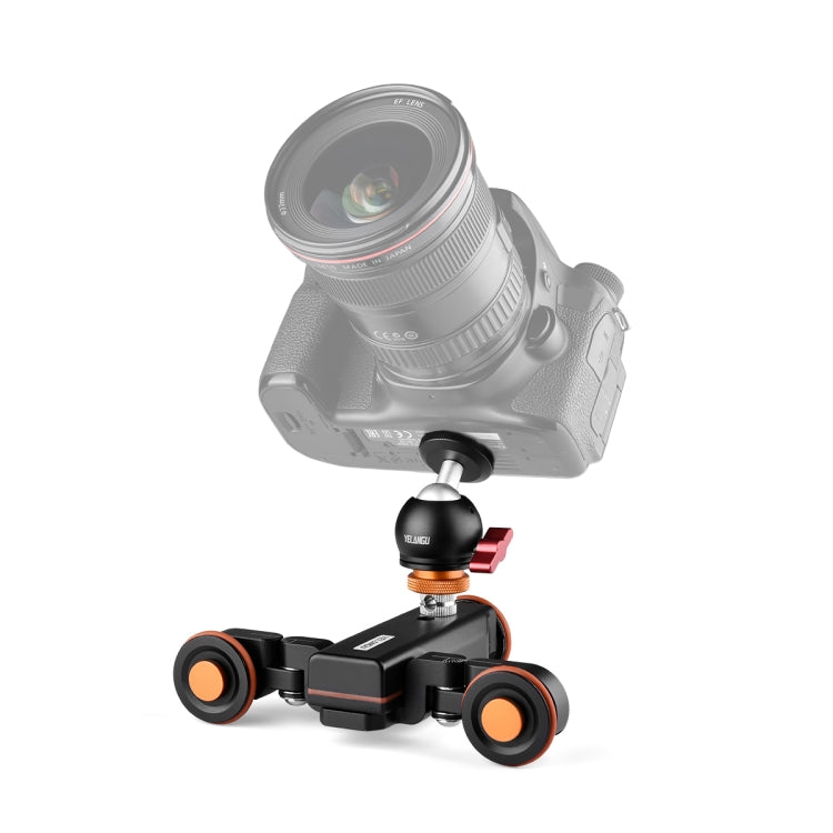 YELANGU L4X-BC Camera Wheel Dolly II Electric Track Slider 3-Wheel Video Pulley Rolling Dolly Car with Ballhead, Load: 3kg, L4X-BC – Durable Build, Easy to Use