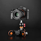 YELANGU L4X-BC Camera Wheel Dolly II Electric Track Slider 3-Wheel Video Pulley Rolling Dolly Car with Ballhead, Load: 3kg, L4X-BC – Durable Build, Easy to Use