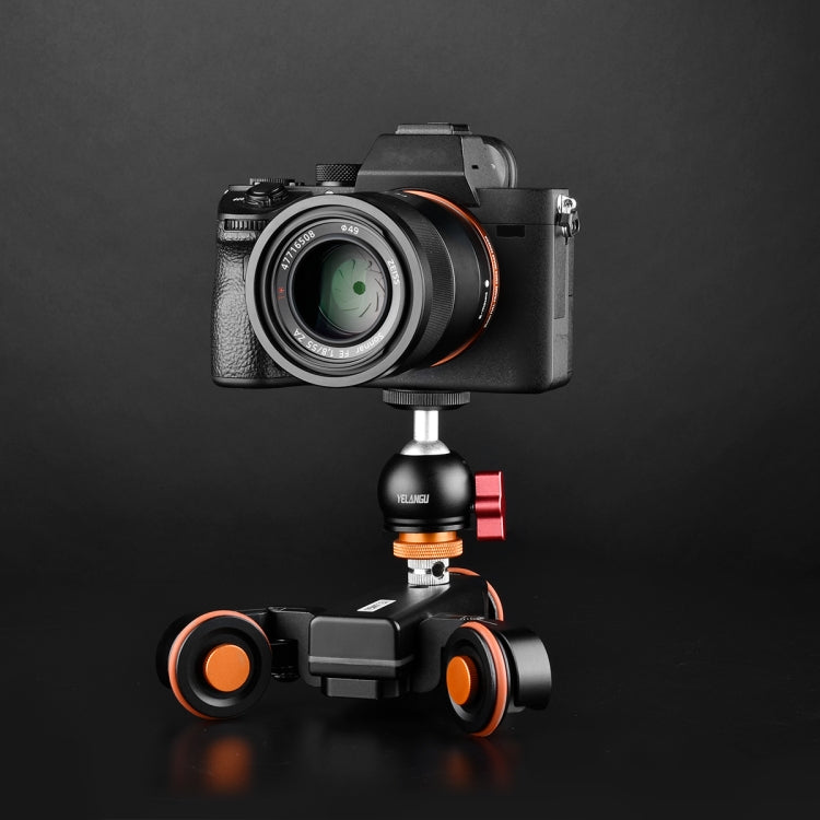 YELANGU L4X-BC Camera Wheel Dolly II Electric Track Slider 3-Wheel Video Pulley Rolling Dolly Car with Ballhead, Load: 3kg, L4X-BC – Durable Build, Easy to Use