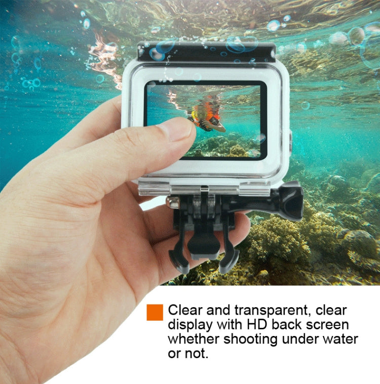 45m Waterproof Housing Protective Case + Touch Screen Back Cover for GoPro NEW HERO /HERO6 /5, with Buckle Basic Mount & Screw, No Need to Remove Lens, Touch Screen (Transparent) – Waterproof