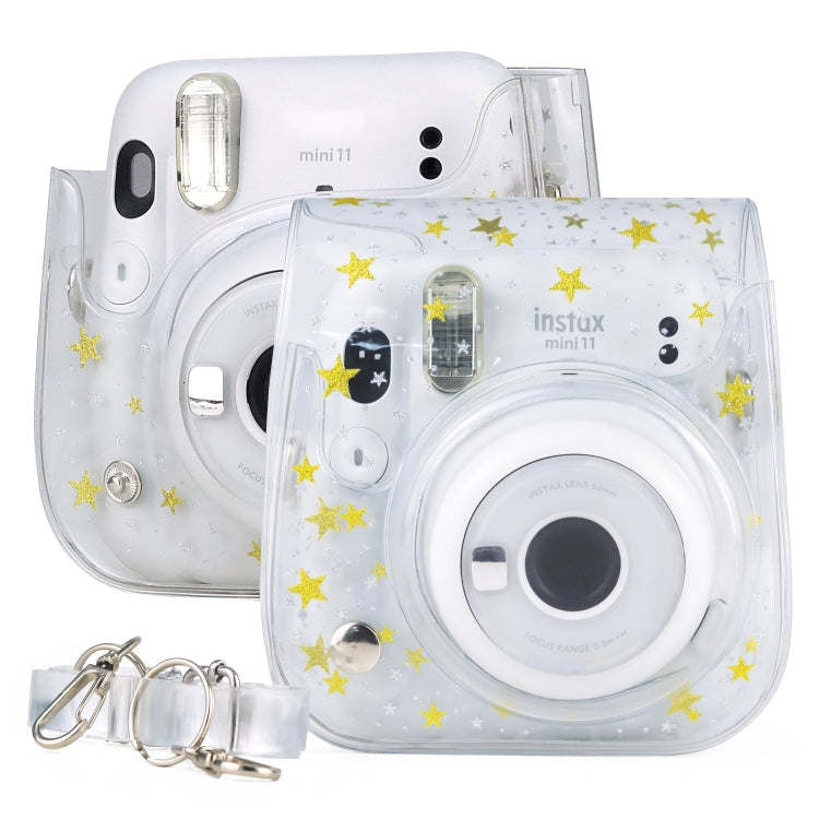 Stars Crystal PVC Hard Case Camera Bag with Shoulder Strap for FUJIFILM Instax Mini 11, Transparent – Durable Build, Easy to Use Transparent