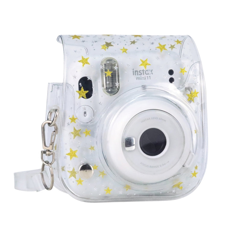 Stars Crystal PVC Hard Case Camera Bag with Shoulder Strap for FUJIFILM Instax Mini 11, Transparent – Durable Build, Easy to Use