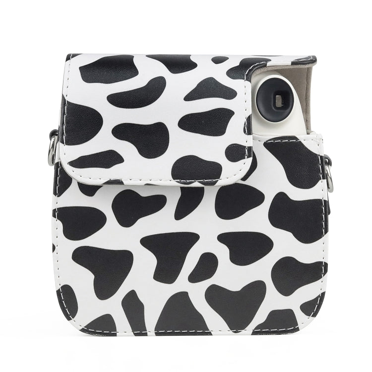 Milk Cow Full Body PU Leather Case Camera Bag with Strap for FUJIFILM instax mini 7+, Milk Cow