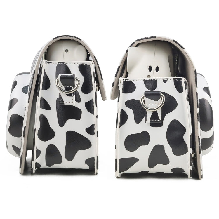 Milk Cow Full Body PU Leather Case Camera Bag with Strap for FUJIFILM instax mini 7+, Milk Cow