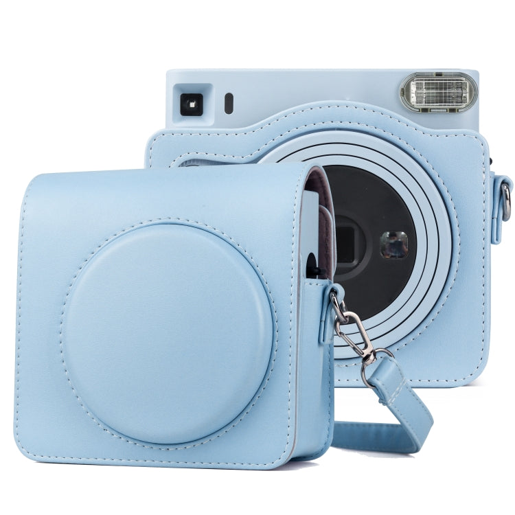 Full Body PU Leather Case Camera Bag with Strap for FUJIFILM instax Square SQ1 Blue
