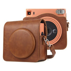 Full Body PU Leather Case Camera Bag with Strap for FUJIFILM instax Square SQ1 – Leather Brown
