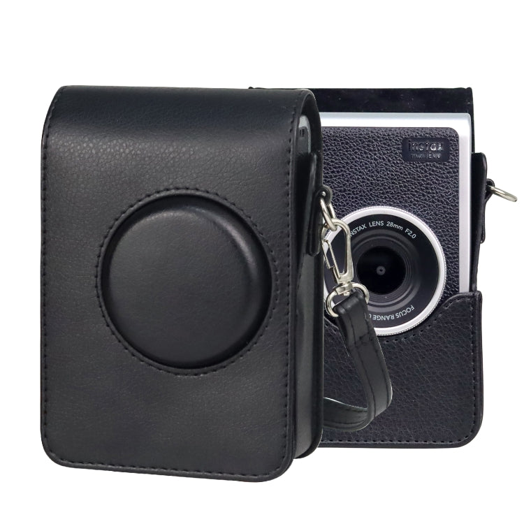 Vertical Full Body Camera PU Leather Case Bag with Strap for FUJIFILM instax mini Evo, For FUJIFILM instax mini Evo Vertical For FUJIFILM instax mini Evo Vertical Black
