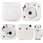 Solid Color Full Body Camera Leather Case Bag with Strap for FUJIFILM Instax mini 11
