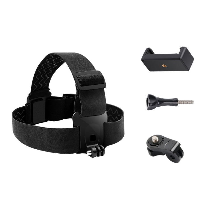 Elastic Mount Belt Adjustable Head Strap with Phone Clamp & Screw & S-type Adapter for GoPro HERO10 Black / HERO9 Black /8 /7 /6 /5, Xiaoyi and Other Action Cameras, Smarphones – Durable Build, Easy to Use