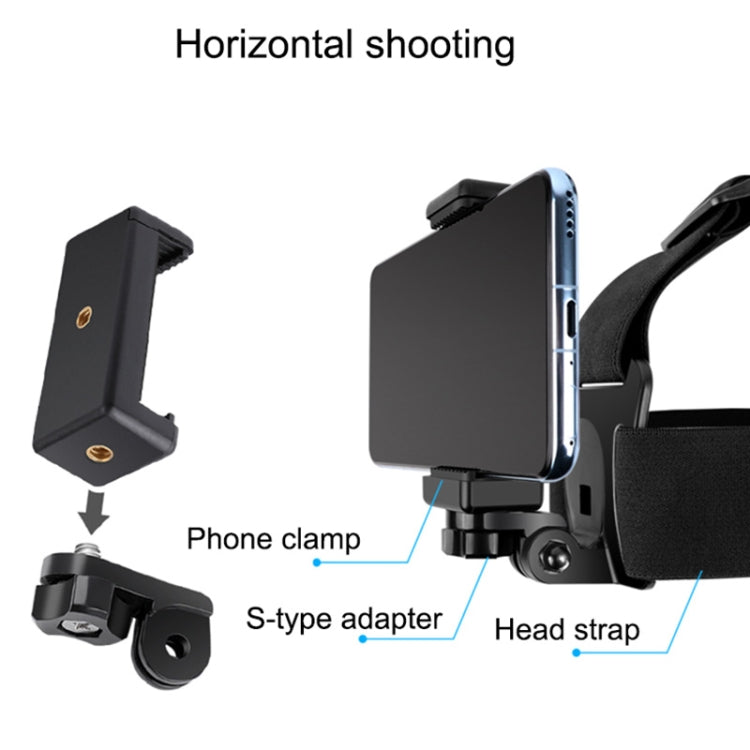Elastic Mount Belt Adjustable Head Strap with Phone Clamp & Screw & S-type Adapter for GoPro HERO10 Black / HERO9 Black /8 /7 /6 /5, Xiaoyi and Other Action Cameras, Smarphones – Durable Build, Easy to Use