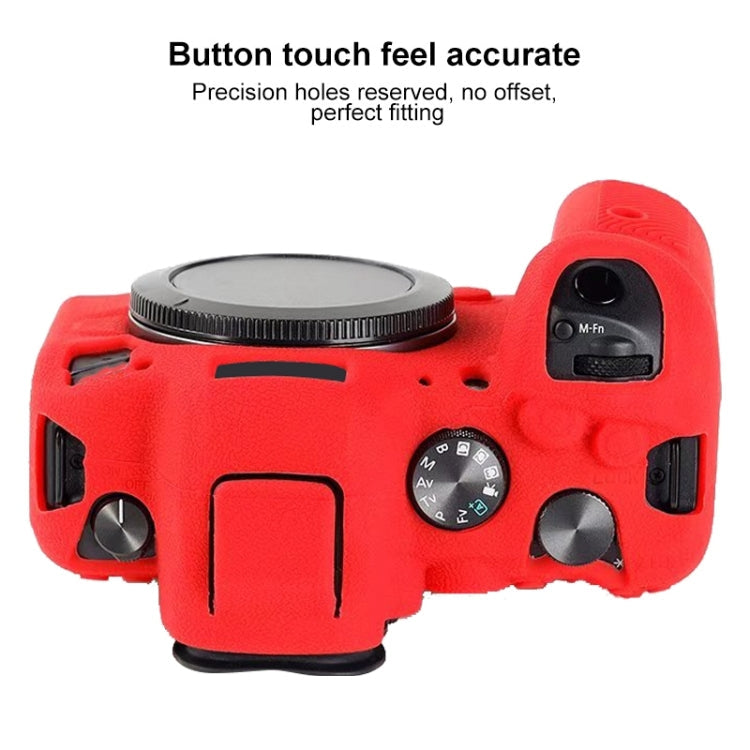 Litchi Texure Soft Silicone Case – Durable Build, Easy to Use, For Canon EOS R6