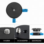 BEXIN QR-02 360 Degree Rotation Quick Release Head Camera Tripod Base Plate, QR-02 360 – Aluminum Alloy