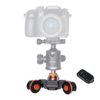 YELANGU L4X Camera Wheel Dolly II Electric Track Slider 3-Wheel Video Pulley Rolling Dolly Car with Remote Control for DSLR / Home DV Cameras, GoPro, Smartphones, Load: 3kg, L4X Dolly Car Black L4X Dolly Car Black